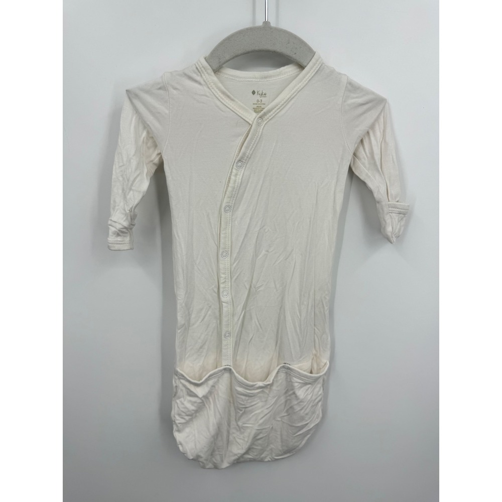 Kyte Baby Bamboo Sleep Bag Gown Kids 0-3 Months Cream Snap bundler Long Sleeve